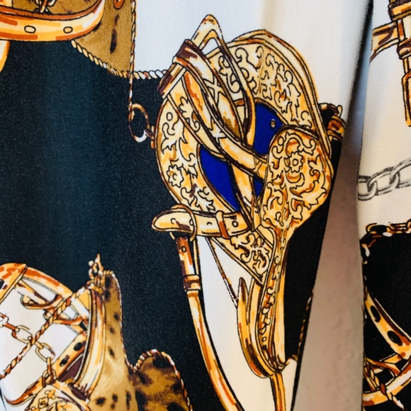 Luxe Slims Jegging XL 18-20 Collant Jean White Rope Chain Equestrian Print - Picture 5 of 14